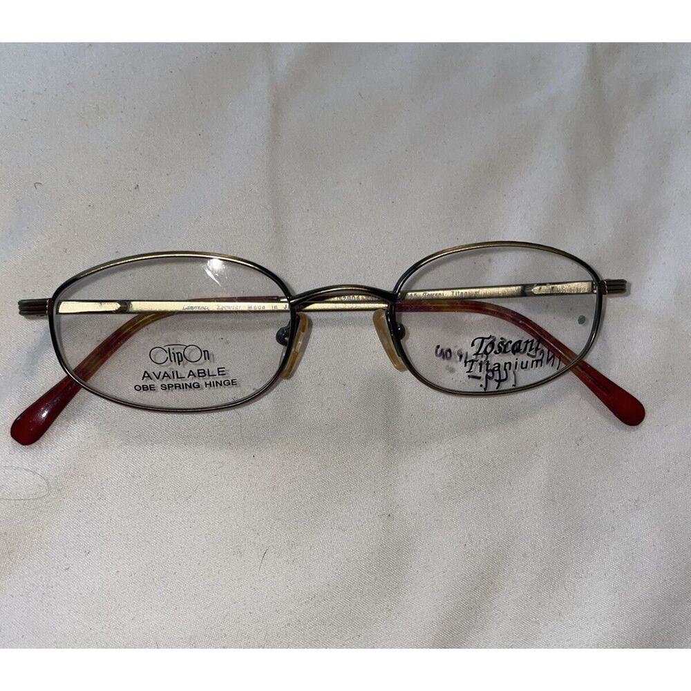 *Rare* Toscani Italy T2004 Gold 49-21-145 Ant Gold Full Rim Eyeglasses Frame